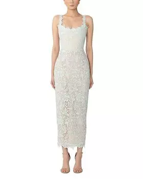 Коралловое кружевное платье Coraline SAU LEE, зеленый