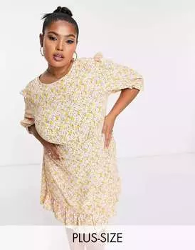 Коралловое мини-платье с длинными рукавами Nobody's Child Serena