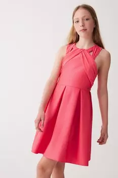 Коралловое платье из шифона и материала скуба Baker By Ted Baker, розовый