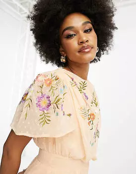 Коралловое плиссированное платье макси с капюшоном и поясом со складками ASOS DESIGN Tall