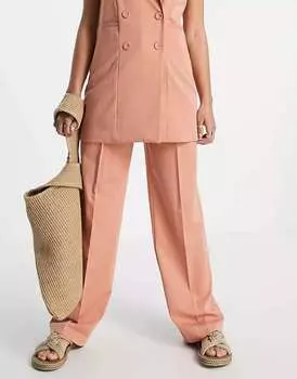 Коралловые широкие брюки строгого кроя Y.A.S