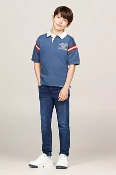 Коралловые узкие джинсы Scanton Tommy Hilfiger, синий