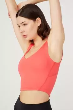 Коралловый спортивный бюстгальтер с V-образным вырезом и легкой поддержкой, с V-образным вырезом LOS OJOS, красный