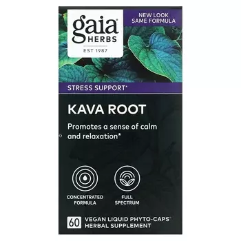 Корень Кавы Gaia Herbs, 60 веганских капсул