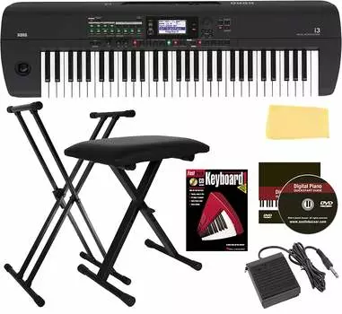 Korg i3 Music Workstation — матовый черный с подставкой i3MB-COMBO-STD