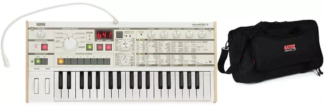 Korg microKORG S Синтезатор и вокодер со встроенными динамиками в комплекте с Gator GK-2110 Micro Keyboard Gig Bag Gator + Korg GK-2110=1 MICROKORGS=1