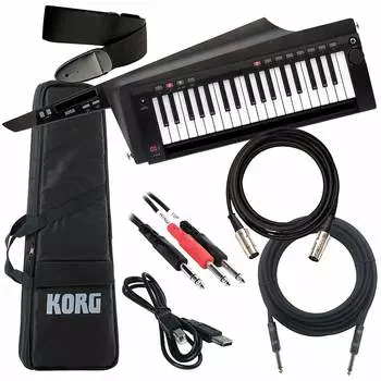 Korg RK-100S 2 Keytar - полупрозрачный черный - комплект кабелей