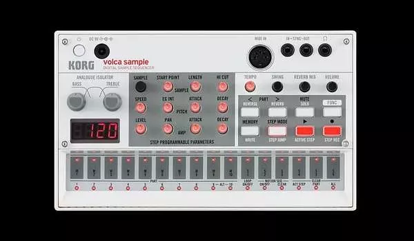 Korg Volca Sample Встроенный проигрыватель ритм-машины PCM Цифровой секвенсор MIDI Sequencer Volca Sample Built-in PCM Rhythm Machine Looper MIDI Digital Sequencer