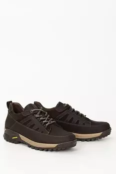 КОРИЧНЕВЫЕ мужские повседневные кроссовки из натуральной кожи на шнуровке 42606 GNDER(R)