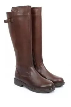 КОРИЧНЕВЫЕ женские повседневные ботинки из натуральной кожи с круглым носком, резиновой подошвой, каблуком, застежкой-молнией и пряжкой, 4457 GNDER(R)