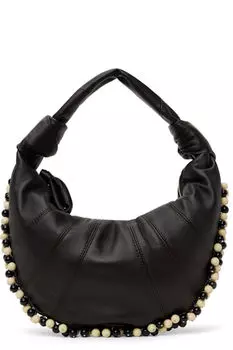 Коричневая бисерная мини-сумка для круассанов Fortune LEMAIRE