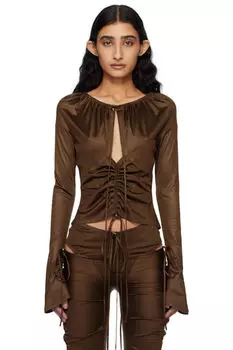 Коричневая блузка Cu KNWLS