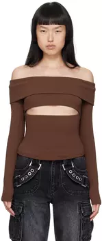 Коричневая блузка «Елена» MISBHV