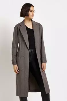 Коричневая дождевик с накладными карманами River Island, коричневый