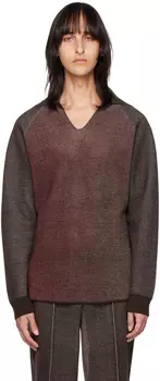 Коричневая двухслойная футболка-поло Saul Nash