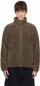 Коричневая двусторонняя куртка с вышивкой Emporio Armani