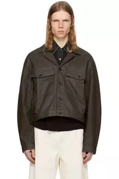 Коричневая джинсовая куртка Trucker LEMAIRE