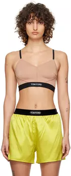 Коричневая фирменная майка TOM FORD