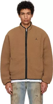 Коричневая флисовая куртка с высоким ворсом Nike Jordan