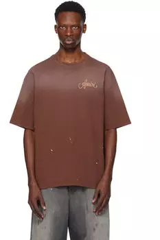 Коричневая футболка «AMIRI Design Studio»