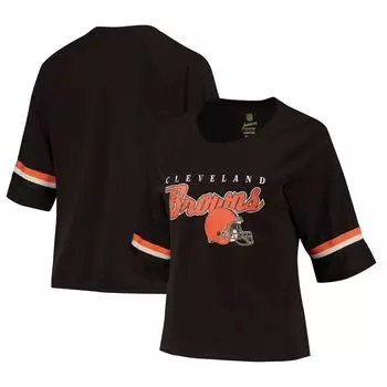 Коричневая футболка Juniors Cleveland Browns Burnout реглан с короткими рукавами Outerstuff