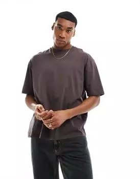 Коричневая футболка оверсайз ASOS