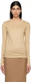 Коричневая футболка с длинным рукавом с круглым вырезом Baserange