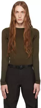 Коричневая футболка с длинным рукавом с круглым вырезом Soil GR10K