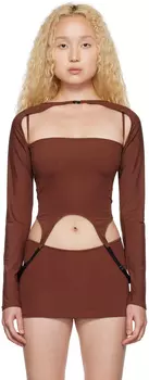 Коричневая футболка с фениксом Miaou