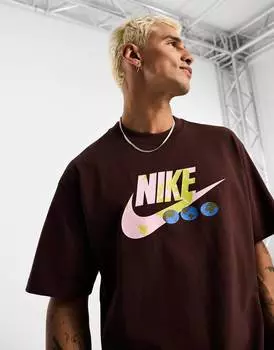 Коричневая футболка с логотипом Nike Swoosh