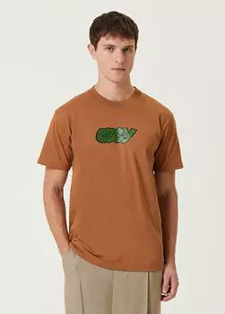 Коричневая футболка с логотипом Obey