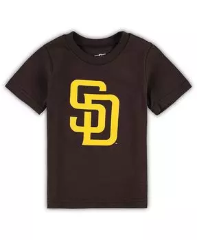 Коричневая футболка с основным логотипом San Diego Padres Team Crew для новорожденных Outerstuff, коричневый
