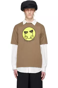 Коричневая футболка с рисунком UNDERCOVER