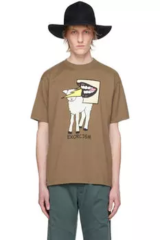 Коричневая футболка с рисунком UNDERCOVER