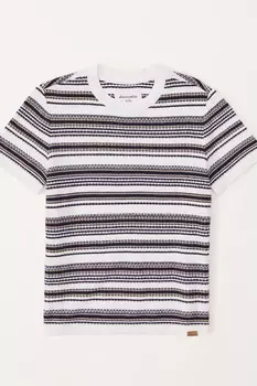 Коричневая футболка в полоску связанная крючком Abercrombie & Fitch, коричневый