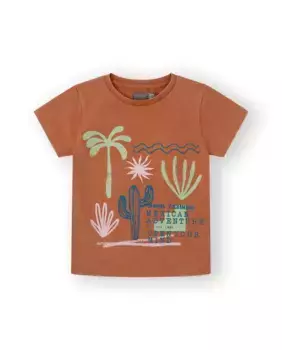 Коричневая хлопчатобумажная футболка для мальчиков Canada House, коричневый