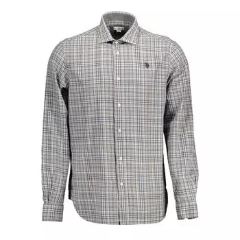 Коричневая хлопковая мужская рубашка U.S. Polo Assn.