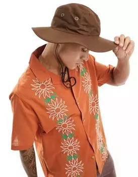 Коричневая хлопковая панама в стиле сафари My Accessories