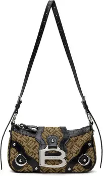 Коричневая и черная сумка Essex Small через плечо Balenciaga