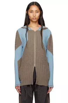 Коричневая и синяя толстовка с капюшоном Dakota Oversize Kiko Kostadinov