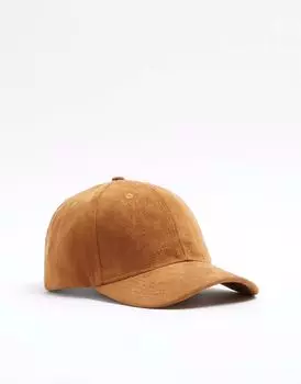 Коричневая кепка из замши River Island
