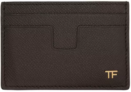 Коричневая классическая визитница TOM FORD
