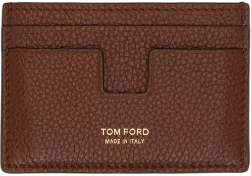 Коричневая классическая визитница TOM FORD
