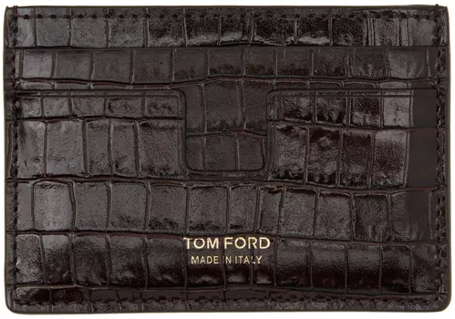 Коричневая классическая визитница TOM FORD