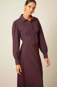 Коричневая корсетная рубашка Next, коричневый