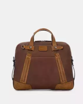 Коричневая кожаная папка для документов Scharlau, коричневый