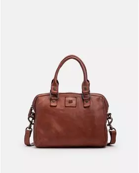 Коричневая кожаная сумка Boston Biba, коричневый