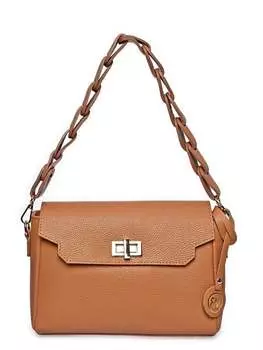 Коричневая кожаная сумка Roberta M, коричневый