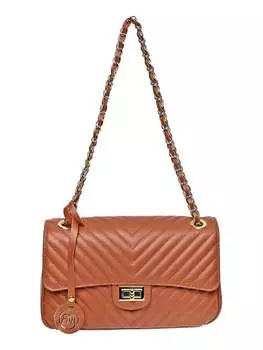 Коричневая кожаная сумка Roberta M, мультиколор