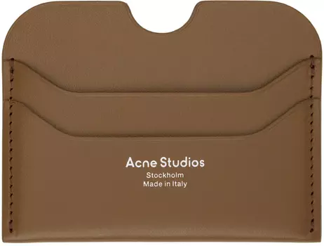 Коричневая кожаная визитница Acne Studios